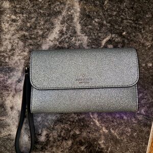 Kate Spade Light Blue Sparkle Wristlet Clutch